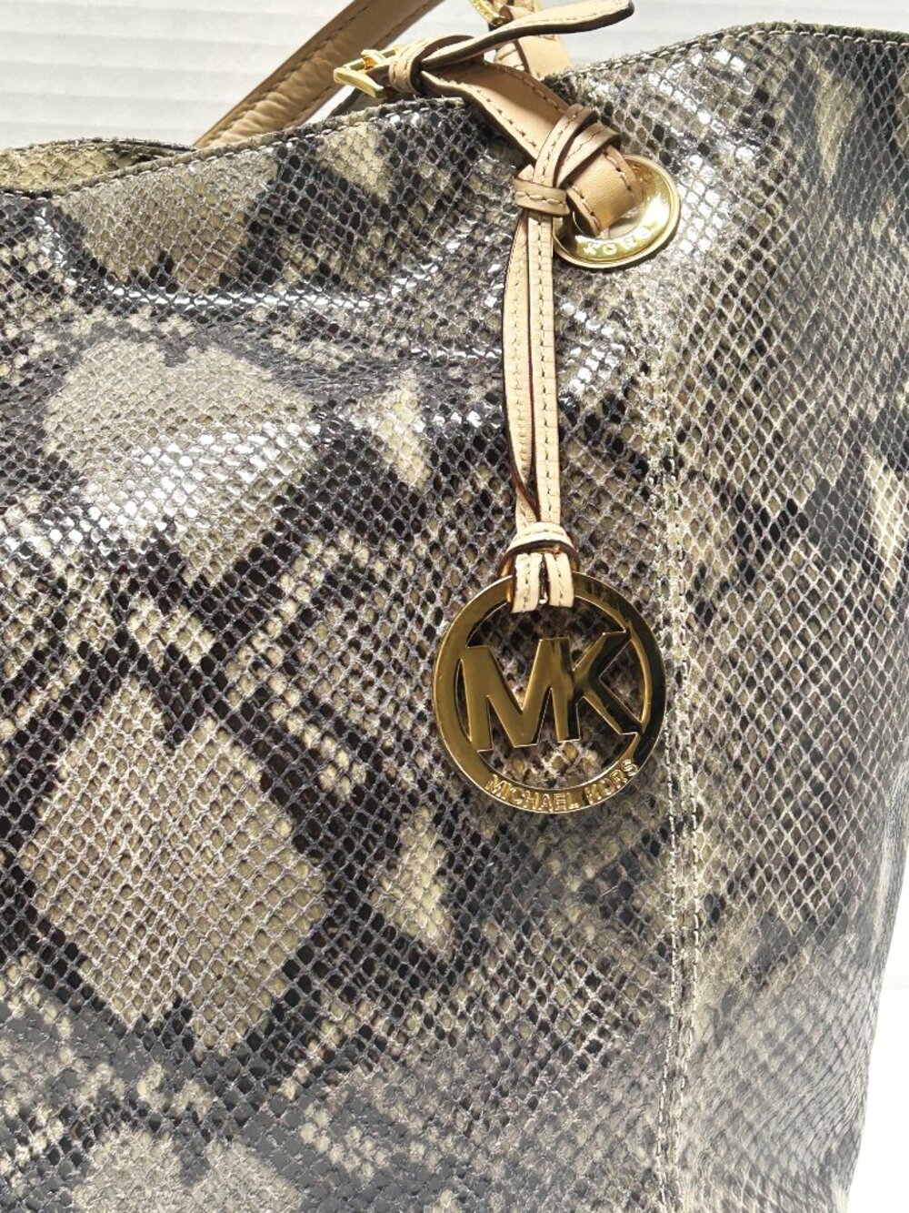 Michael Kors glazed embossed python tote - Picture 3 of 13